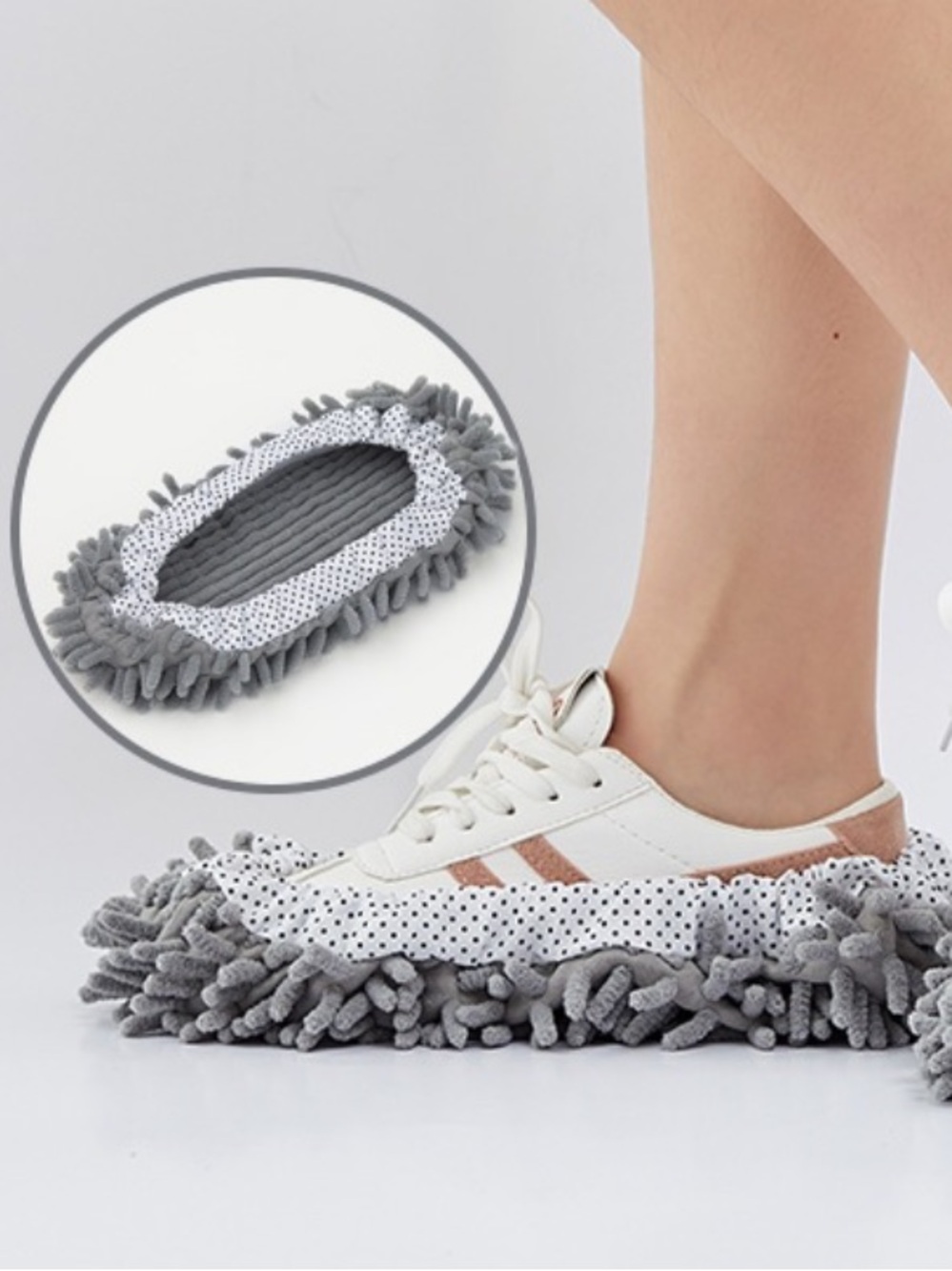 Amazon Essentials Gray Microfiber Mop Slipper Covers